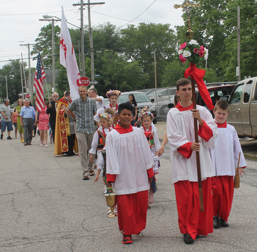 Procession from St Casimir Church to new St Casimir Way street sign