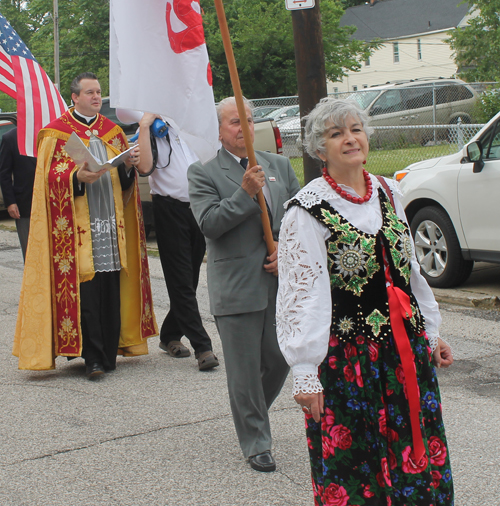 Procession from St Casimir Church to new St Casimir Way street sign