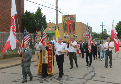 Procession from St Casimir Church to new St Casimir Way street sign