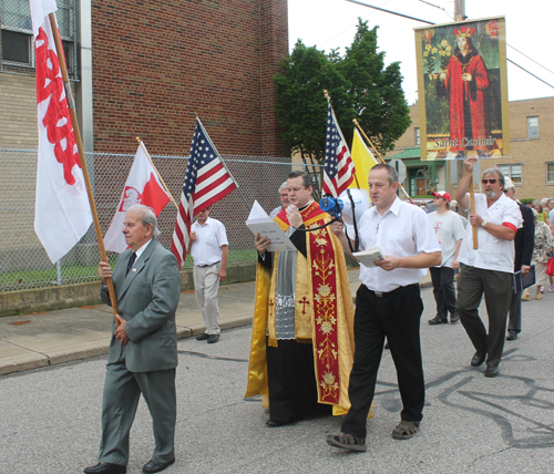 Procession from St Casimir Church to new St Casimir Way street sign