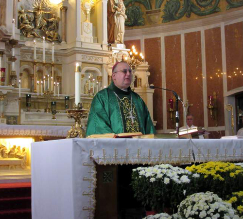 Bishop Wpych at 125th anniversary Mass at St Casimir Church in Cleveland