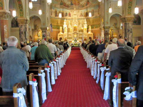 Crowd at 125th anniversary Mass at St Casimir Church in Cleveland