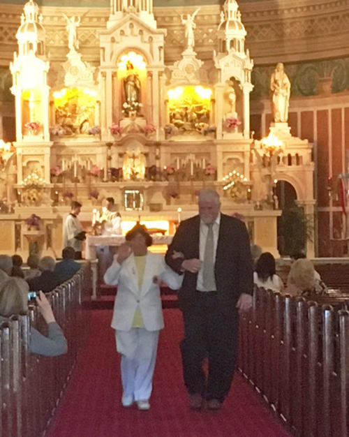 Cecilia Wilk-Pech and husband James at St Casimir Church