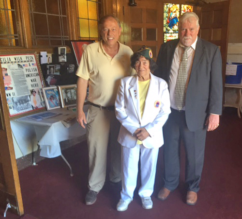 Cecilia Wilk-Pech and husband James with John Niedzialek at St Casimir Church