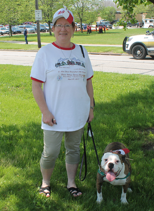 Woman and dog at Parade