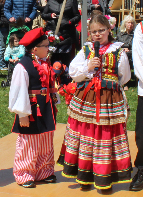 students from a Polish School in Cleveland recited poetry in Polish