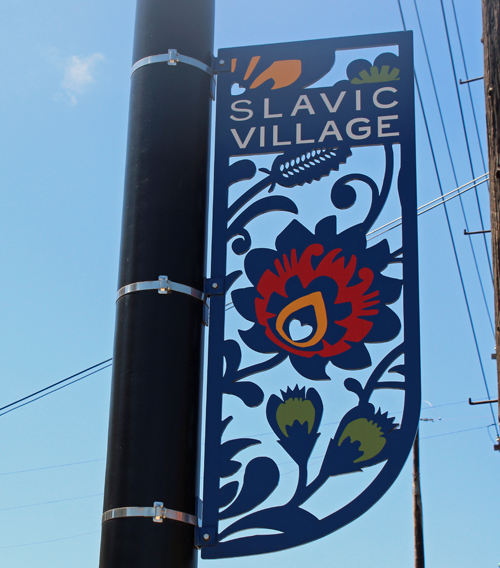 Slavic Village in Cleveland sign