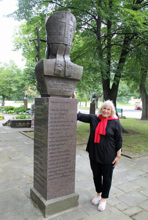 Bust of John Paul II in Polish Cultural Garden in Cleveland - Connie Adams donor