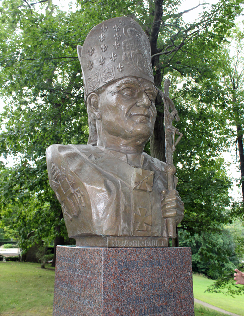 Bust of John Paul II in Polish Cultural Garden in Cleveland