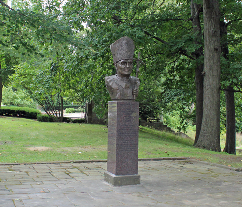 Bust of Saint John Paul II in the Polish Cultural Garden in Cleveland