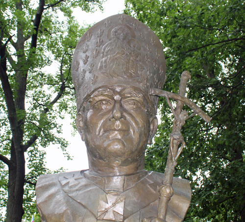 Bust of John Paul II in Polish Cultural Garden in Cleveland
