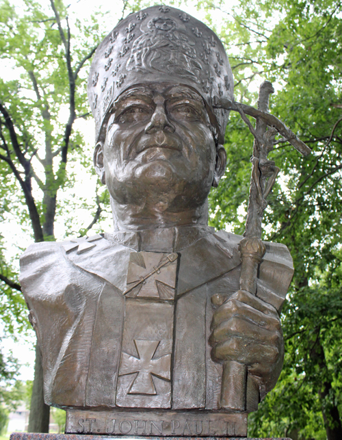 Saint John Paul II bust in Polish Cultural Garden