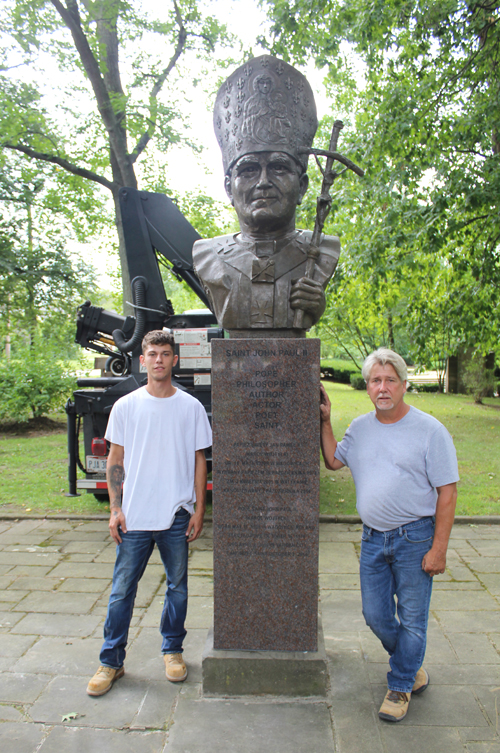 installation of the bust of Saint John Paul II in the Polish Cultural Garden in Cleveland