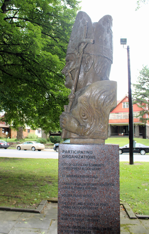 Bust of John Paul II in Polish Cultural Garden in Cleveland - left side