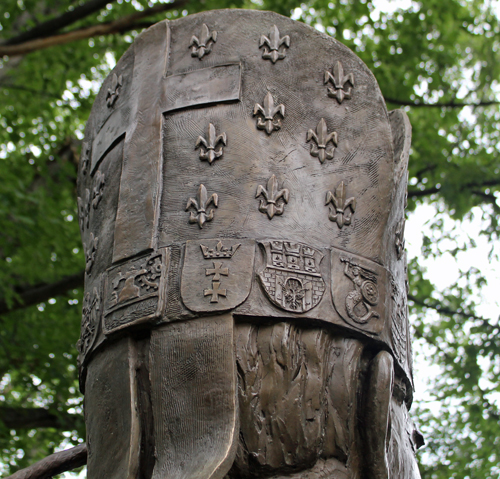 Bust of John Paul II in Polish Cultural Garden in Cleveland - rear detail