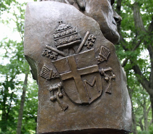 Bust of John Paul II in Polish Cultural Garden in Cleveland - right detail
