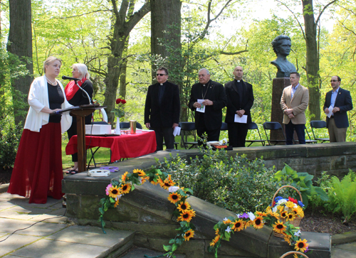 Singing the Polish national anthem