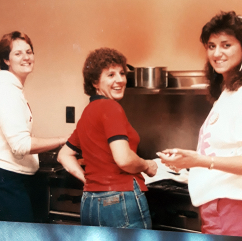 Sorority sisters making paczki