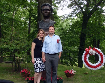 Restoration Sculptor Timothy Riffle with his wife Lina