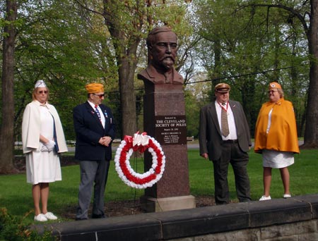 Dedicating the wreath on Polish Constitution Day in Polish Cultural Garden in Cleveland