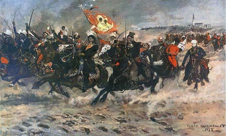 Pulaski at battle of Czenstichova painting