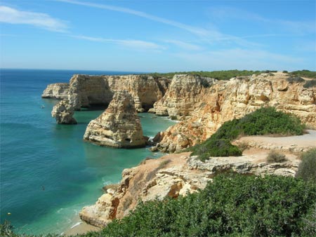 Praia da Marinha -  Beach of the Navy -  near Lagoa city, Algarve.