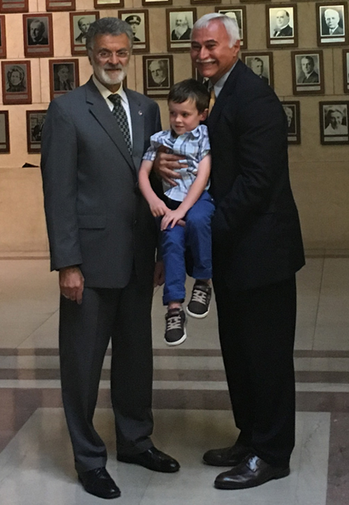 Mayor Frank Jackson with Jos Feliciano with grandson Ciarn 