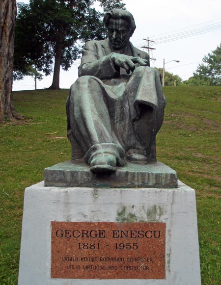 George Enescu statue in Romanian Cultural Garden in Cleveland - (photo by Dan Hanson)