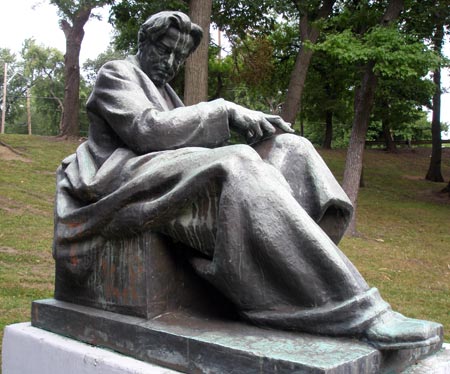 George Enescu statue in Romanian Cultural Garden in Cleveland - (photo by Dan Hanson)
