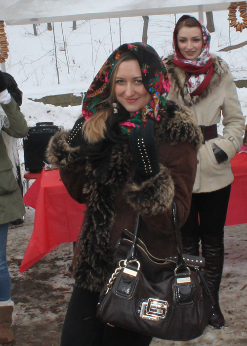 Anastasiya in Best Scarf or babushka contestant at Maslenitsa in Cleveland