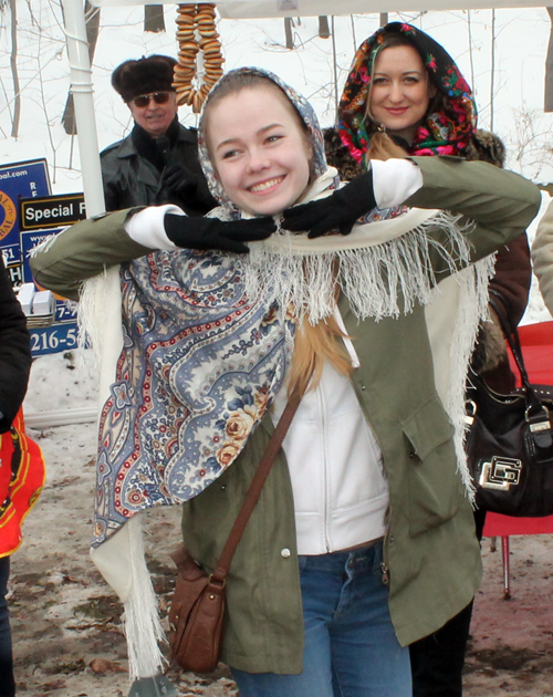 Best Scarf or babushka contestant at Maslenitsa in Cleveland