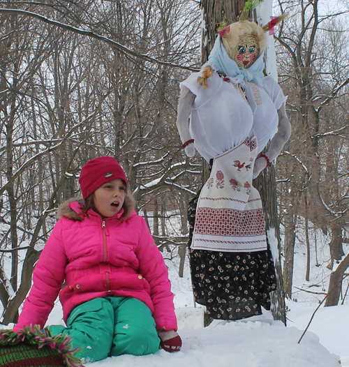 Snow fort at Maslenitsa celebration in Cleveland Russian Cultural Garden