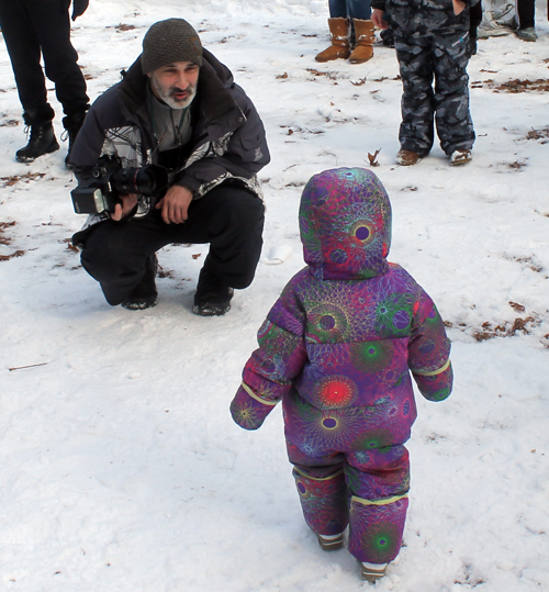 Snow games at Maslenitsa celebration in Cleveland Russian Cultural Garden