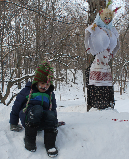 Snow fort at Maslenitsa celebration in Cleveland Russian Cultural Garden