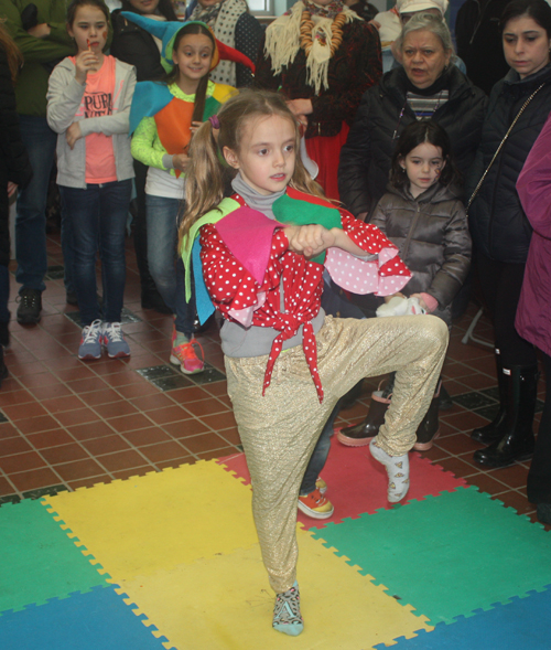 Girl doing acrobatics at Maslenitsa