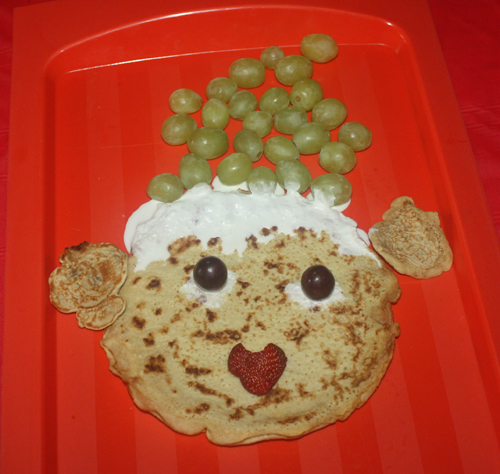 Bliny face at Maslenitsa