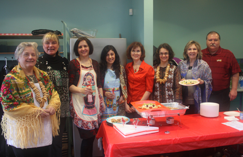 Russian Cultual Garden committee members and Maslenitsa workers - Anna Mata, Svetlana Stolyarova, Olga Konkova, Paula Menguini, Natalia Khoretonenko, Varvara Boryushkina, 
Irina Vinogradsky and Boris Vinogradsky