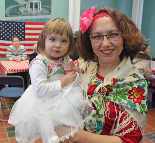 Mom and daughter at Maslenita