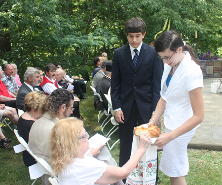 Presenting the Bread and Salt at Rusyn Garden in Cleveland