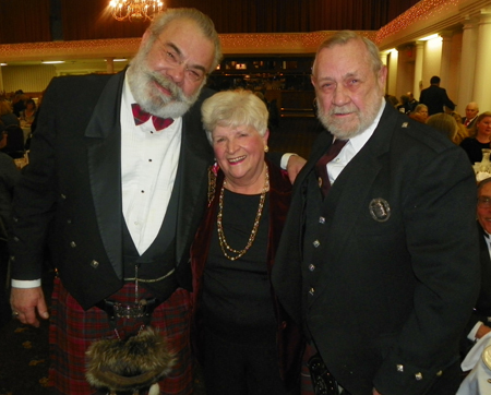 Tony Sumodi with Margaret and Jim Frost at the Robert Burns dinner