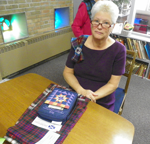 Donne Shepperly with Flower of Scotland tartan