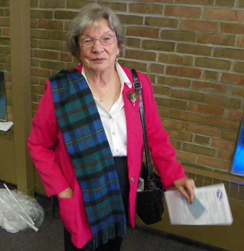 Mary Nichils with MacLeod of Harris Tartan