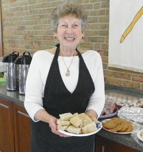 Noreen Clements with Scottish shortbread