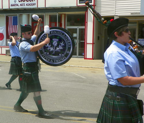 Geauga Highlanders Pipes & Drums marched in the 4th Annual Downtown Ashtabula Multi-Cultural Festival Parade
