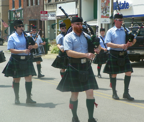 Geauga Highlanders Pipes & Drums marched in the 4th Annual Downtown Ashtabula Multi-Cultural Festival Parade