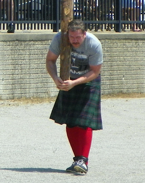 Caber Toss competition at the annual Ohio Scottish Highland Games in Wellington Ohio