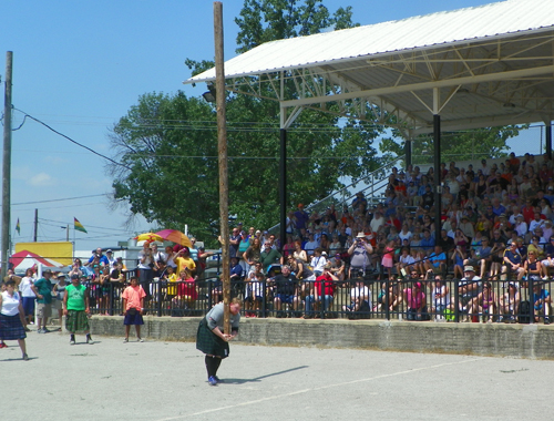 Caber Toss competition at the annual Ohio Scottish Highland Games in Wellington Ohio