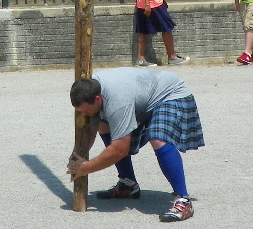 Caber Toss competition at the annual Ohio Scottish Highland Games in Wellington Ohio