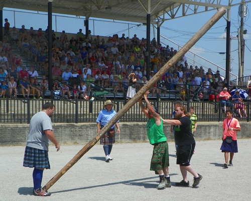 Caber Toss competition at the annual Ohio Scottish Highland Games in Wellington Ohio