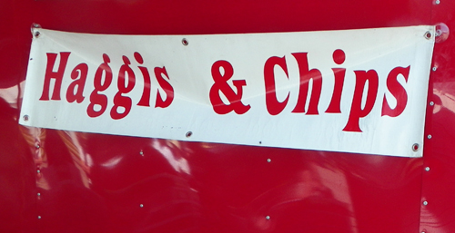 Haggis and Chips sign